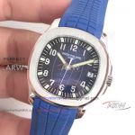 Perfect Replica Patek Philippe Aquanaut ZF 42mm Watch - Blue Dial Blue Rubber Strap